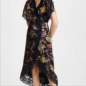 Alice + Olivia Adele Western Floral Wrap Dress